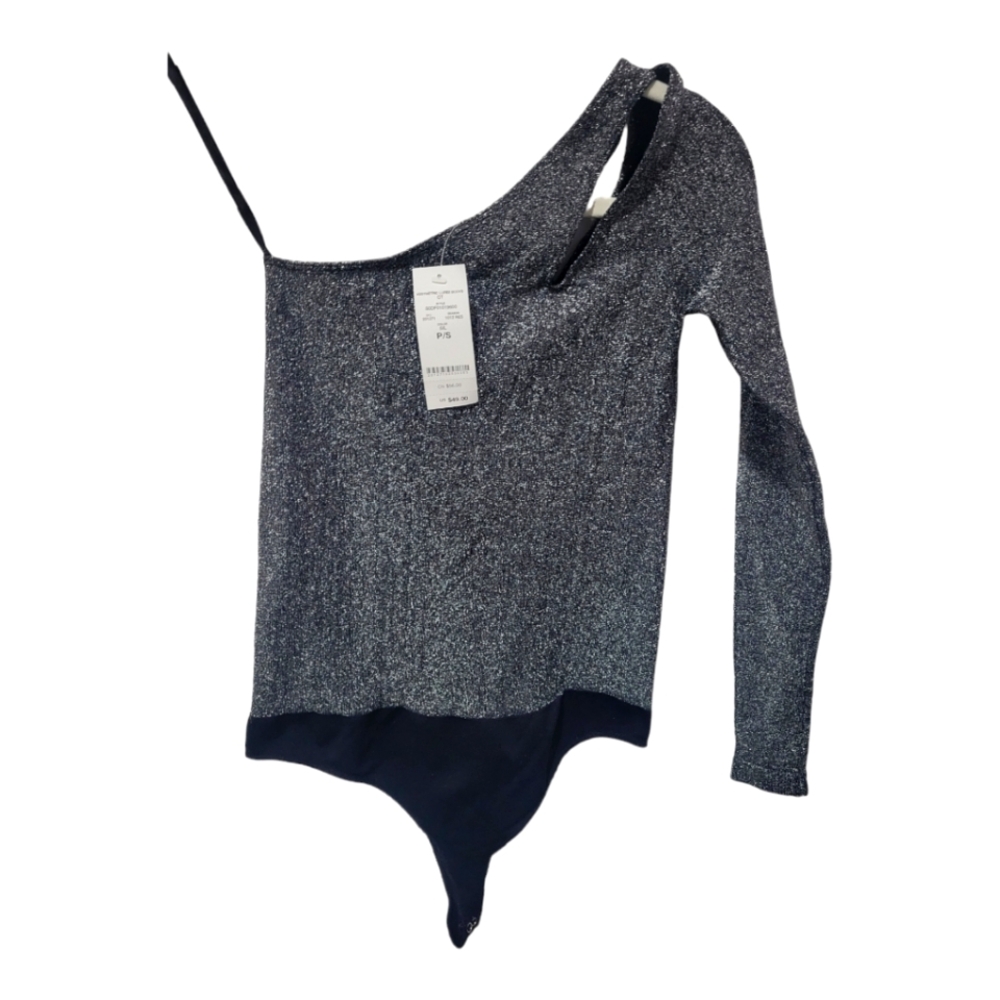 𝅺bebe Asymmetric Lurex Bodysuit‎ size P/S
